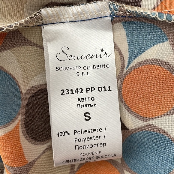 Souvenir Retro Print Double Tiered Dress with Ruffled Cuffs. - Picture 13 of 13